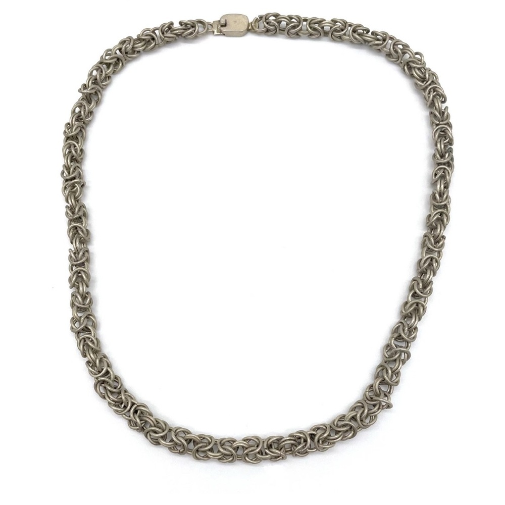 Heavy 925 Sterling Silver Byzantine Chain Necklace 20” 7mm 50g